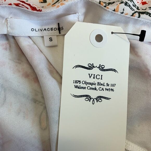 OLIVACEOUS White multicoloured halter low back maxi dress Sz S NWT - Picture 9 of 12